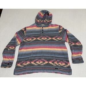 Faherty Brand Terry Hoodie Sweatshirt Aztec Geometric Multicolor Men's 2XL EUC